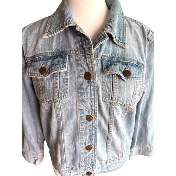 Ralph Lauren Jeans Co LRL Jean Jacket Size Medium Light Wash 100% Cotton Boho - Picture 2 of 9